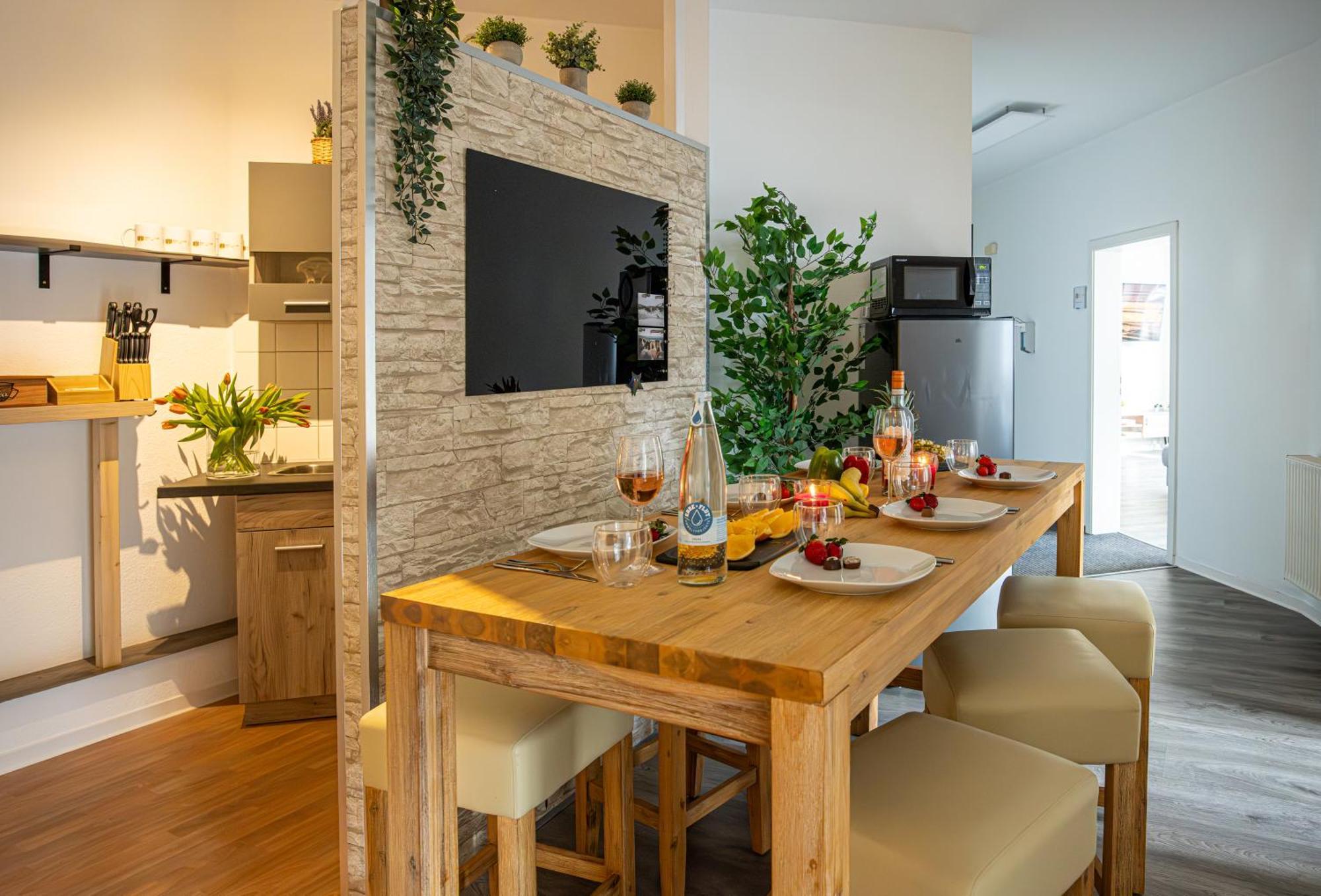 Luxus City Apartment Sauna Balkon Kueche Zentral รอสต็อค ภายนอก รูปภาพ