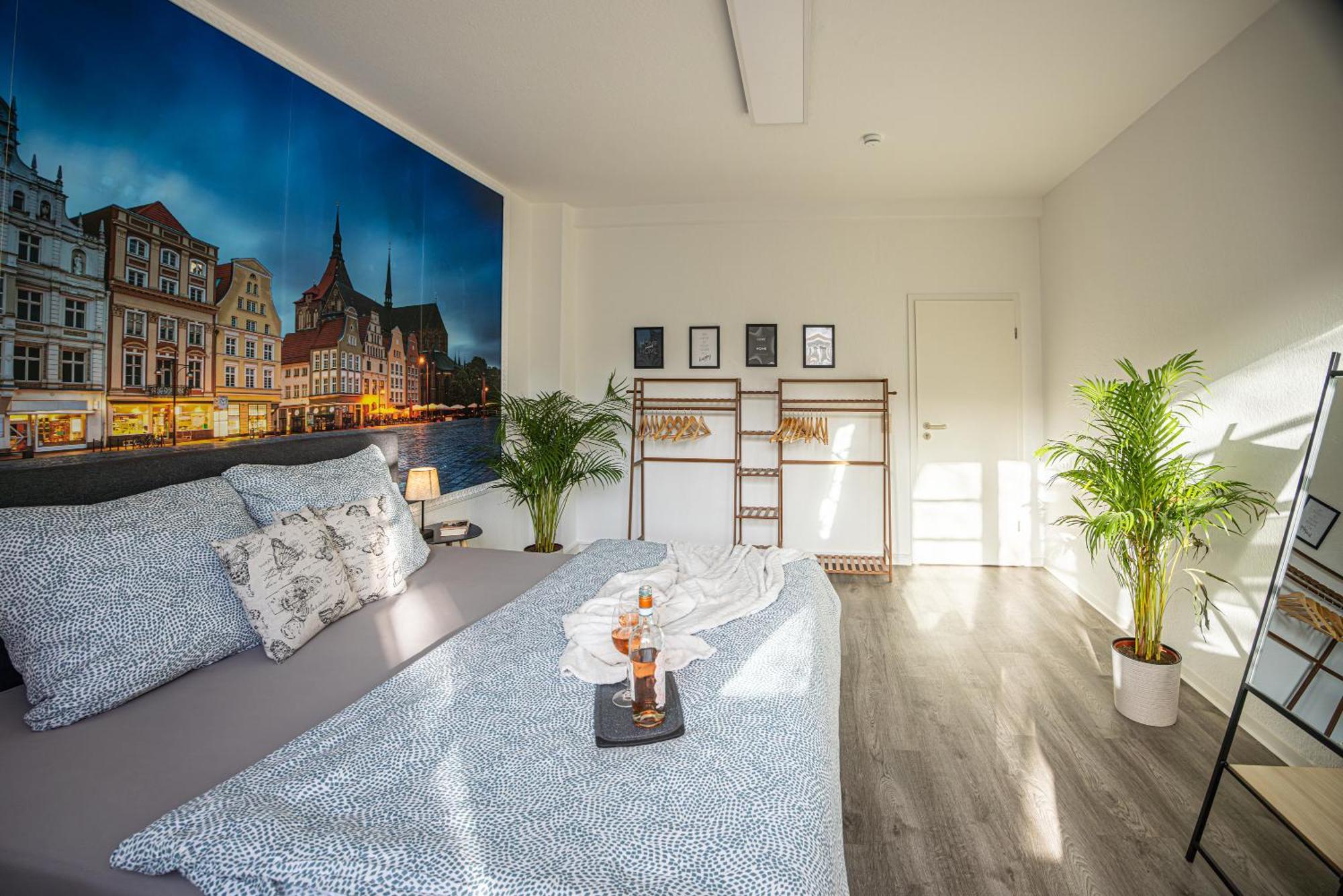 Luxus City Apartment Sauna Balkon Kueche Zentral รอสต็อค ภายนอก รูปภาพ