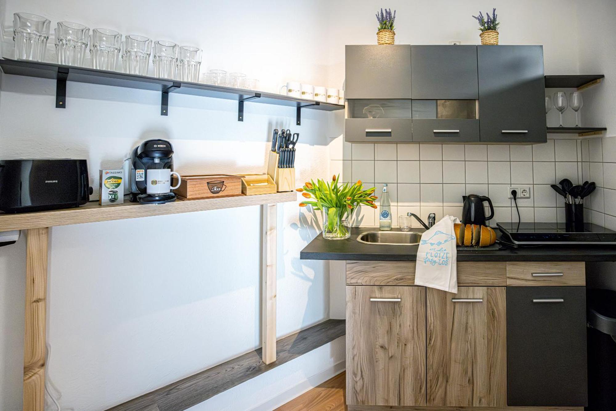 Luxus City Apartment Sauna Balkon Kueche Zentral รอสต็อค ภายนอก รูปภาพ